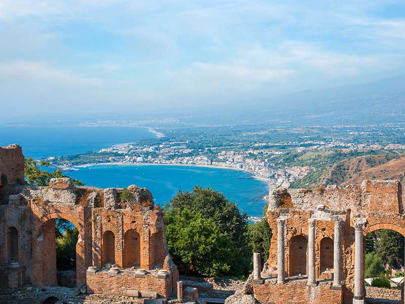 taormina panorama teatro greco